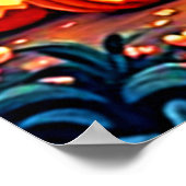 Halloween Night: Spooky Fun Art Poster (Ecke)