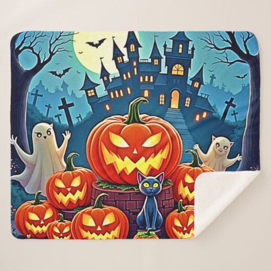 Halloween Night: Spooky Fun Art Sherpadecke (Vorderseite (Horizontal))