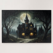 Halloween Night Spooky Spuk Gothic Mansion Puzzle (Horizontal)
