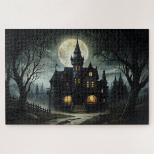 Halloween Night Spooky Spuk Gothic Mansion Puzzle