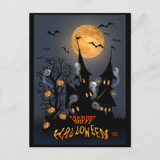 Halloween Night Spuk Vampire Castle Postkarte