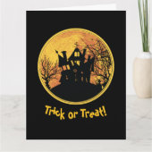 Halloween Night Trick oder Treat Full Moon House Karte (Vorderseite)
