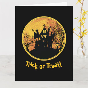 Halloween Night Trick oder Treat Full Moon House Karte
