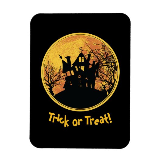 Halloween Night Trick oder Treat Full Moon House Magnet (Vertikal)