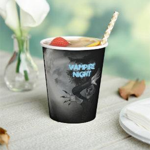 Halloween Night Vampire in der Holzpapierplatte n Pappbecher