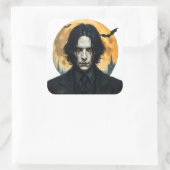 Halloween Night - Vampire Rising Quadratischer Aufkleber (Tasche)