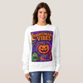Halloween Night Vibe Retro farbenfrohe Kleidung Un Sweatshirt (Vorne ganz)
