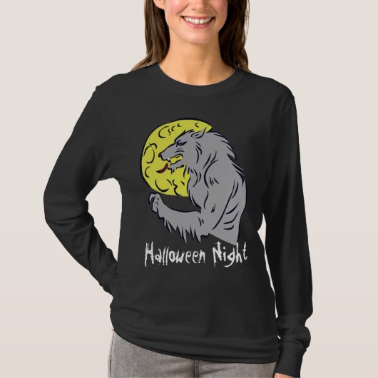 Halloween Night Werewolf Long Sleeve T - Shirt (Vorderseite)