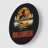 HALLOWEEN NIGHT WITCH GROßE WANDUHR (Winkel)