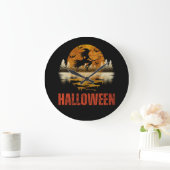 HALLOWEEN NIGHT WITCH GROßE WANDUHR (Zuhause)