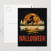 HALLOWEEN NIGHT WITCH POSTKARTE (Vorne/Hinten)