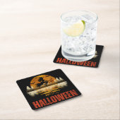 HALLOWEEN NIGHT WITCH RECHTECKIGER PAPPUNTERSETZER (Vor Ort)