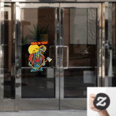 Halloween Night Zombie Full Moon Trick of Leckerei Fensteraufkleber (Büro Tür)