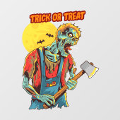 Halloween Night Zombie Full Moon Trick of Leckerei Fensteraufkleber (Blatt)