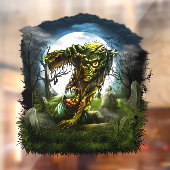 Halloween Night Zombie Rising Full Moon Friedhof Fensteraufkleber (Blatt 2)