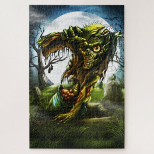Halloween Night Zombie Rising Full Moon Friedhof Puzzle