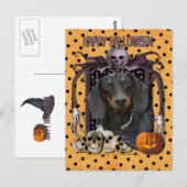 Halloween Nightmare - Dackel - Winston Postkarte (Vorne/Hinten)