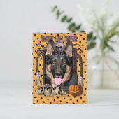 Halloween Nightmare - German Shepherd - Kuno Postkarte (Stehend Vorderseite)