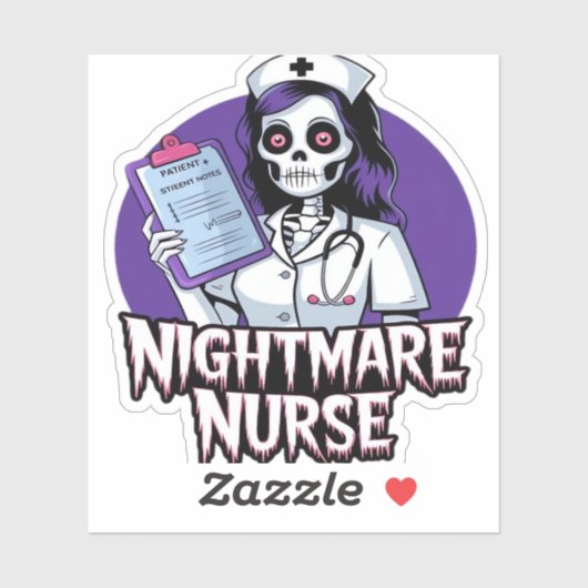 Halloween Nightmare Nurse Classic T - Shirt Aufkleber (Blatt)