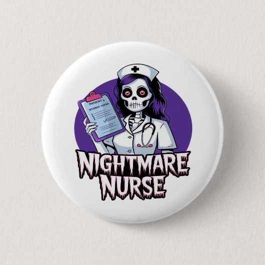 Halloween Nightmare Nurse Classic T - Shirt Button (Vorderseite)