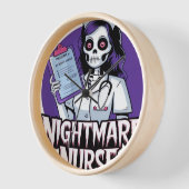 Halloween Nightmare Nurse Classic T - Shirt Uhr (Winkel)