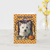 Halloween Nightmare - Westie Karte (Gelbe Blume)