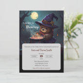 Halloween Nighttime Forest Baby Shower Einladung (Stehend Vorderseite)