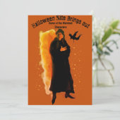 Halloween Nite Party Mysteriöser Charakter Einladung (Stehend Vorderseite)