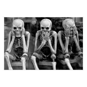 Halloween No Evil Skeletts Poster