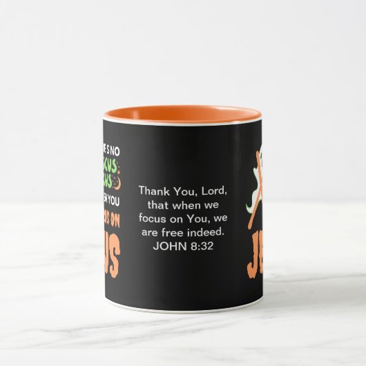 Halloween NO HOCUS POCUS Christlich Tasse (Zentrum)