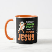 Halloween NO HOCUS POCUS Christlich Tasse (Links)