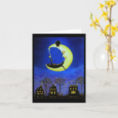 Halloween Note Card, black,cat,Jack-O-Lantern,moon Karte (Gelbe Blume)