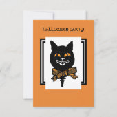 HALLOWEEN NOUVEAU BLACK CAT-Geschenktafel Einladung (Vorderseite)