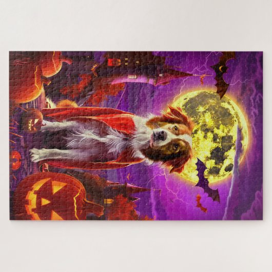 Halloween Nova Scotia Duck Toller Vampire Pumpkin Puzzle (Horizontal)