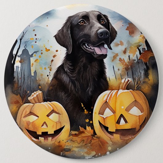 Halloween Nova Scotia mit Pumpkins Beängstigend Button (Vorderseite)