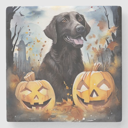 Halloween Nova Scotia mit Pumpkins Beängstigend Steinuntersetzer (Vorderseite)