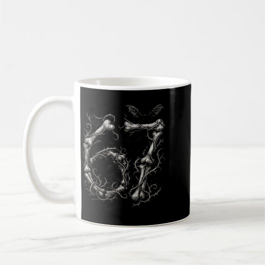 Halloween Number 6 7 Bones Skeleton Costume Kaffeetasse (Links)