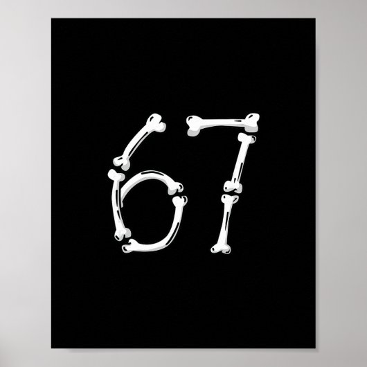 Halloween Number 6 7 Bones Skeleton Costume  Poster (Vorne)