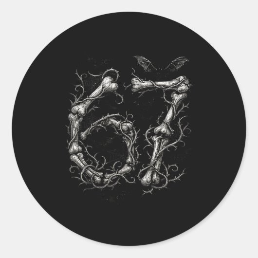 Halloween Number 6 7 Bones Skeleton Costume Runder Aufkleber (Vorderseite)