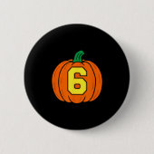 Halloween Number 6 Pumpkin Costume Button (Vorderseite)