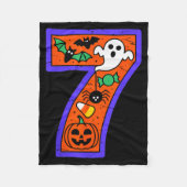 Halloween Number 7 Birthday Pumpkin Ghost Sder Can Fleecedecke (Vorderseite)