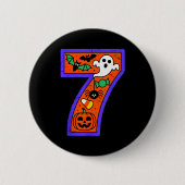 Halloween Nummer 7 Geburtstag Kürbis Geist Sder Ca Button (Vorderseite)
