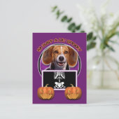 Halloween - Nur ein kleiner Spooky - Beagle Postkarte (Stehend Vorderseite)