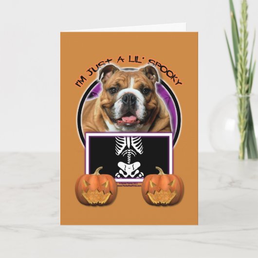 Halloween - Nur ein kleiner Spooky - Bulldog Karte (Vorderseite)