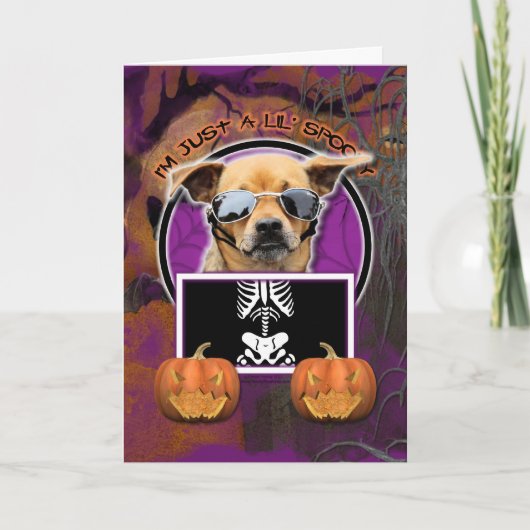 Halloween - Nur ein kleiner Spooky - Chihuahua Karte (Vorderseite)
