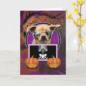 Halloween - Nur ein kleiner Spooky - Chihuahua Karte (Gelbe Blume)