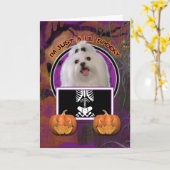 Halloween - Nur ein kleiner Spooky - Maltesisch Karte (Gelbe Blume)