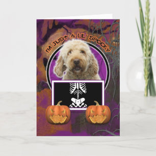 Halloween - Nur ein kleiner Witz - Golden Doodle Karte