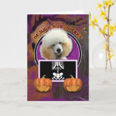 Halloween - nur eine kleine Spooky - Poodle - Apri Karte (Gelbe Blume)