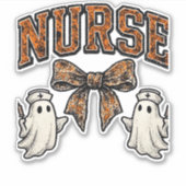 Halloween Nurse Beängstigend Coquette Bow Classic Aufkleber (Vorderseite)
